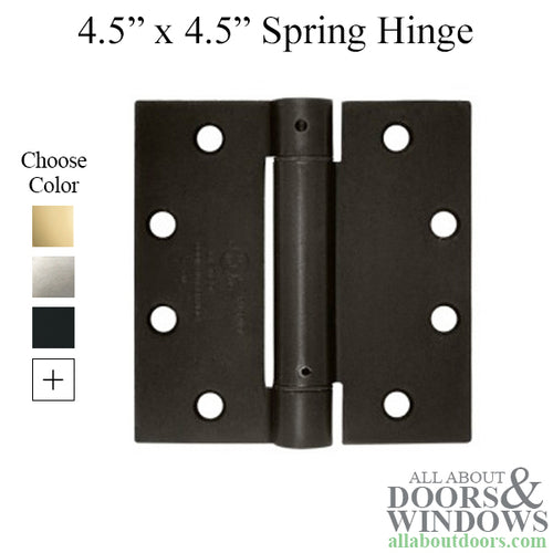 Spring Hinge 4.5 x 4.5 x Square Corners, UL Listed, Deltana Single Action - Spring Hinge 4.5 x 4.5 x Square Corners, UL Listed, Deltana Single Action