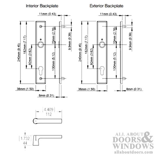 Dallas Contemporary Lever Handle, Keyed Active with Thumbturn,  M1643 / 2161N Set - Rustic Umber - Dallas Contemporary Lever Handle, Keyed Active with Thumbturn,  M1643 / 2161N Set - Rustic Umber