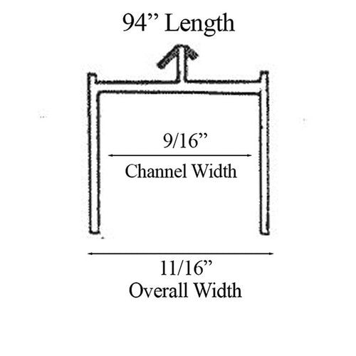 Head Track Screen Channel for Sliding Door 94 Inch Track Length - Head Track Screen Channel for Sliding Door 94 Inch Track Length