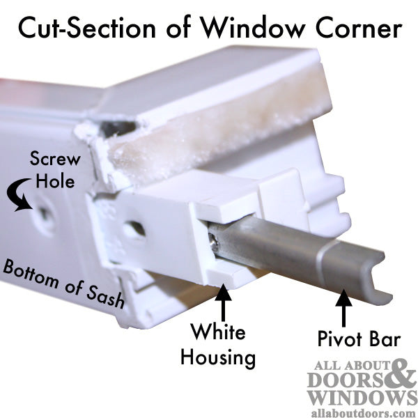 Pivot Bar Housing. Silverline Double Hung Vinyl window - Pivot Bar Housing. Silverline Double Hung Vinyl window