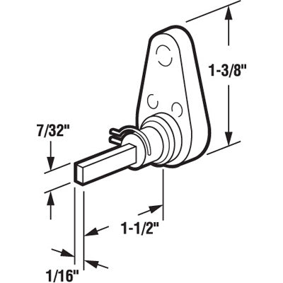 Discontinued - Latch Lever - Sliding Patio Door, Diecast - 1-1/2 inch Spindle Length - Discontinued - Latch Lever - Sliding Patio Door, Diecast - 1-1/2 inch Spindle Length