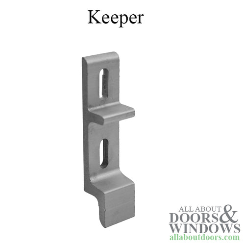 Extruded Keeper for Sliding Glass Door Aluminum Finish 1-3/16