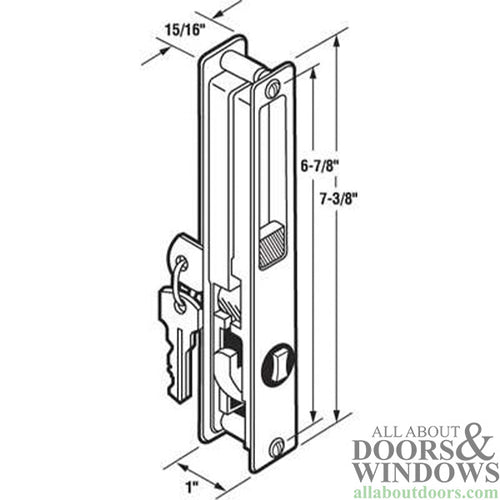 Daryl PR300 Patiorama Keyed Handle Set, Flush Type, 6-7/8 screws - Daryl PR300 Patiorama Keyed Handle Set, Flush Type, 6-7/8 screws