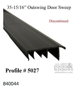 Outswing Door Bottom/ Sweep, snap-in 1 Barb - Discontinued - Outswing Door Bottom/ Sweep, snap-in 1 Barb - Discontinued