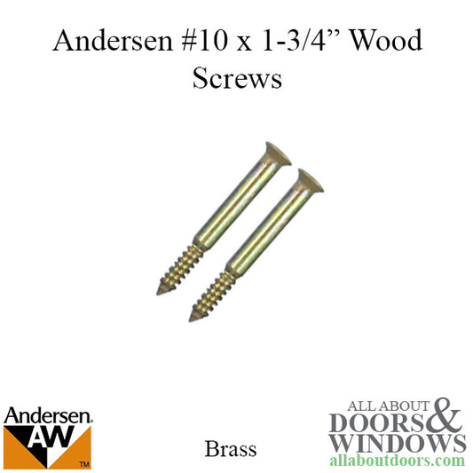 Wood Screws, #10 x 1-3/4 Oval Head - Brass