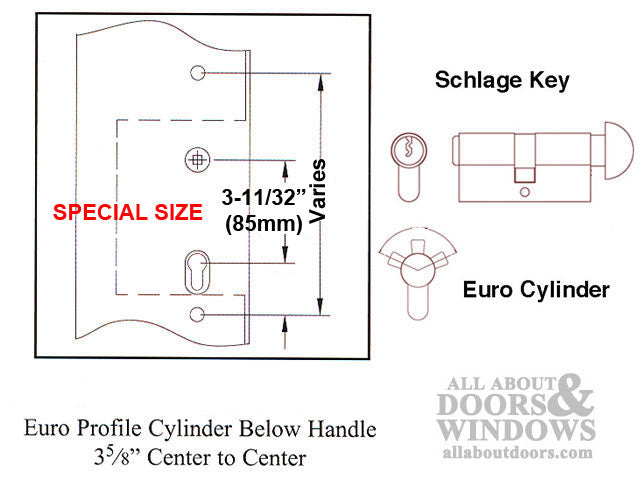 Discontinued Active or Inactive MP Lock Trim 85mm PZ,  55T/10 Euro Cylinder - Satin Nickel - Discontinued Active or Inactive MP Lock Trim 85mm PZ,  55T/10 Euro Cylinder - Satin Nickel