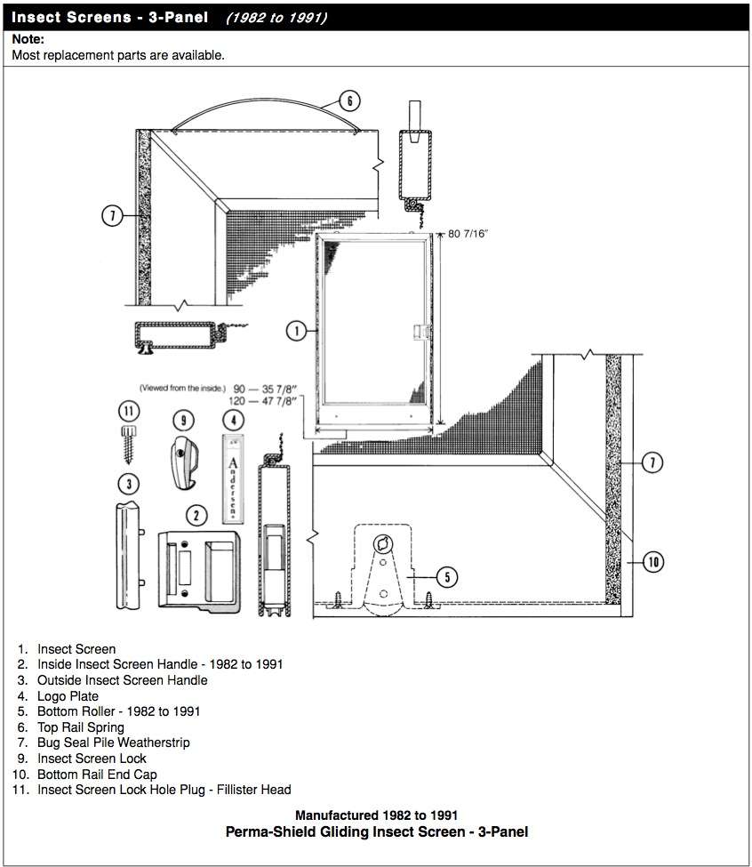 Andersen 3 Panel Screen Door Latch - White - Andersen 3 Panel Screen Door Latch - White