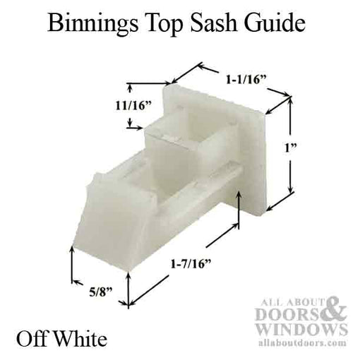 Binnings Top Sash Guide, Plastic for 60 Series Balances - Binnings Top Sash Guide, Plastic for 60 Series Balances