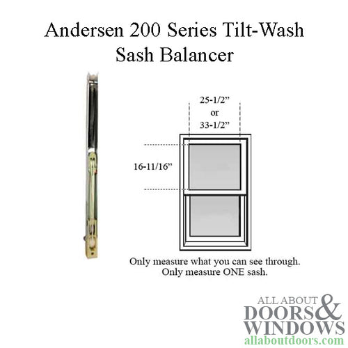 Andersen 200 Series Tilt-Wash Double Hung Sash Balancer - M736 - Andersen 200 Series Tilt-Wash Double Hung Sash Balancer - M736