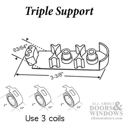 Support Cover, Triple Coil Spring, 1 inch Pocket - White - Support Cover, Triple Coil Spring, 1 inch Pocket - White