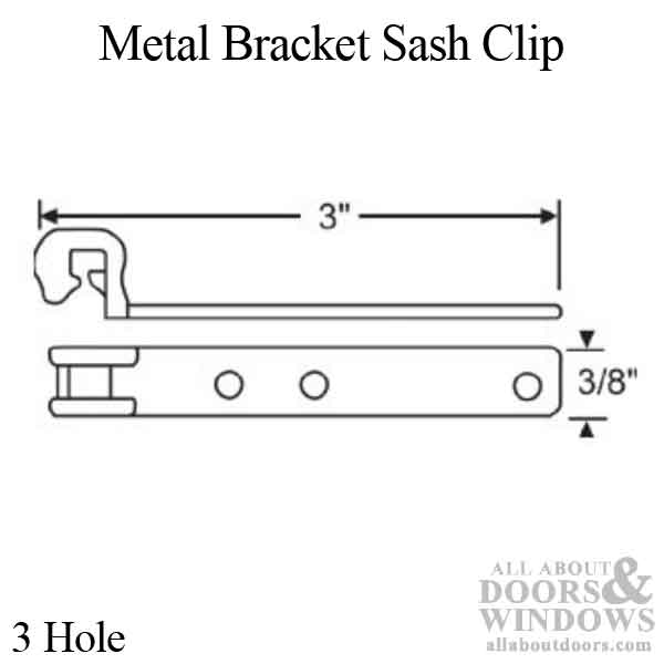 Sash Clip, Metal Bracket, 3