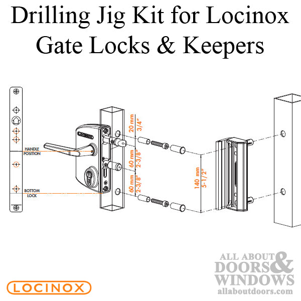 Drilling Jig and Tool Case for Locinox Surface-Mounted Gate Locks and Keeps - Drilling Jig and Tool Case for Locinox Surface-Mounted Gate Locks and Keeps