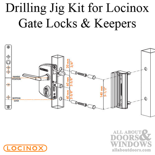 Drilling Jig and Tool Case for Locinox Surface-Mounted Gate Locks and Keeps - Drilling Jig and Tool Case for Locinox Surface-Mounted Gate Locks and Keeps