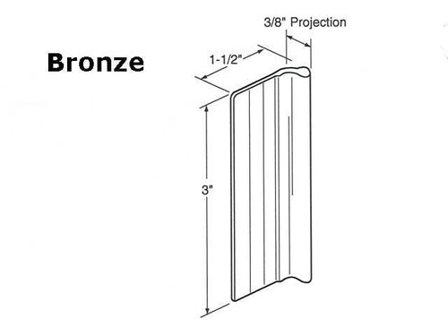 Discontinued - Pull, Mirror door   3 x 1-1/2 Inch - Bronze - Discontinued - Pull, Mirror door   3 x 1-1/2 Inch - Bronze