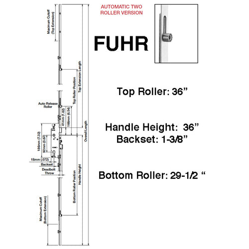Fuhr / Eagle Auto 3 roller, 36 inch Handle Height - See Replacement Options - Fuhr / Eagle Auto 3 roller, 36 inch Handle Height - See Replacement Options