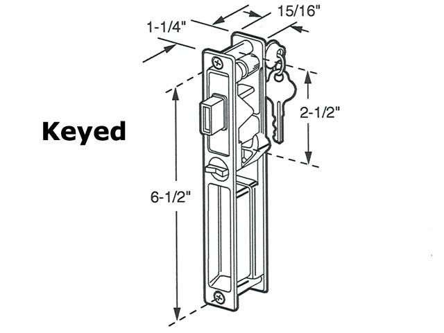 Crossly Keyed Handle Set Flush For Sliding Patio Doors Type with Push Button Activator - Crossly Keyed Handle Set Flush For Sliding Patio Doors Type with Push Button Activator