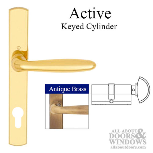 HOPPE Multipoint Lock Handle Set with Verona Lever Active Antique Brass - HOPPE Multipoint Lock Handle Set with Verona Lever Active Antique Brass