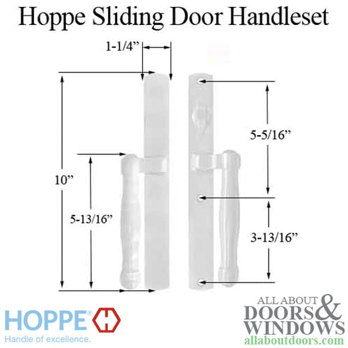 HOPPE HLS 9000 Sliding Door Handle Set Active Non-Keyed Outside White - HOPPE HLS 9000 Sliding Door Handle Set Active Non-Keyed Outside White