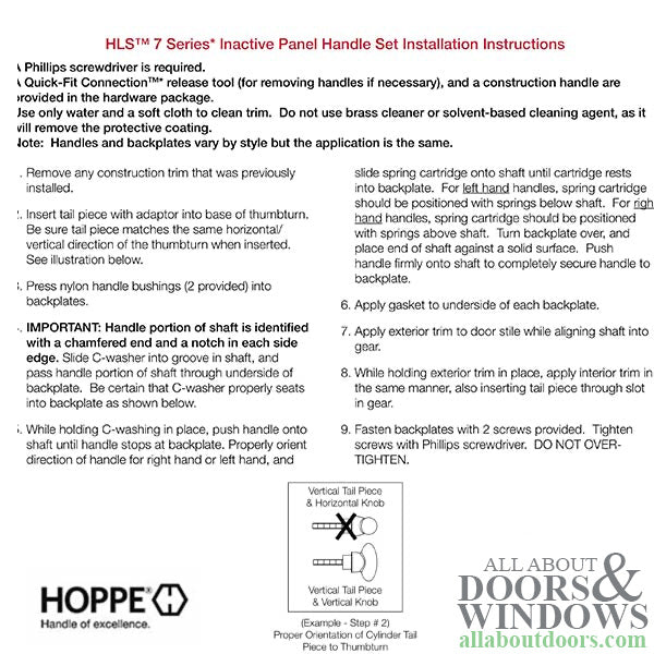 Hoppe Parts Pack for Inactive 1.75 Inch Door Handles - Hoppe Parts Pack for Inactive 1.75 Inch Door Handles