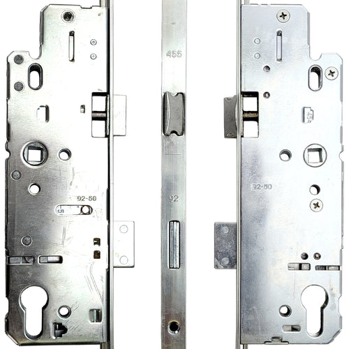 AGB Unitop 16mm Multipoint Lock 50/92 Active Assembly with Shootbolts, 41-5/16 inch handle height - Silver - AGB Unitop 16mm Multipoint Lock 50/92 Active Assembly with Shootbolts, 41-5/16 inch handle height - Silver