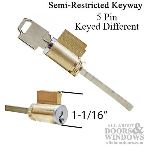 American Keyed Lock Cylinder  1-1/16 inch x 2-1/8-  Keyed Different - American Keyed Lock Cylinder  1-1/16 inch x 2-1/8-  Keyed Different