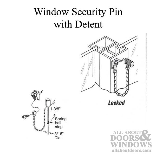 Window Locking Pin, Detent - Choose Color - Window Locking Pin, Detent - Choose Color