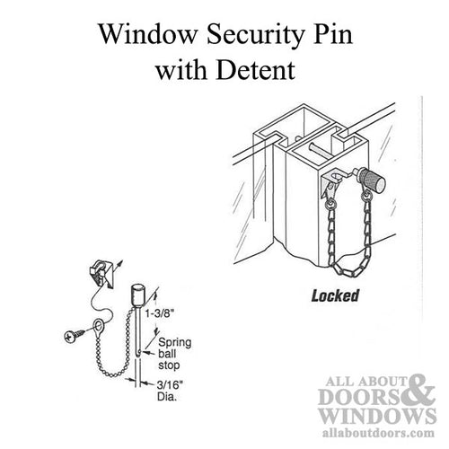 Window Locking Pin, Detent - Choose Color - Window Locking Pin, Detent - Choose Color