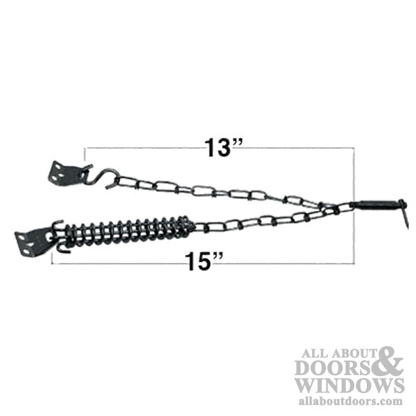 Storm Door Wind Protector Chain and Spring Black Finish - Storm Door Wind Protector Chain and Spring Black Finish