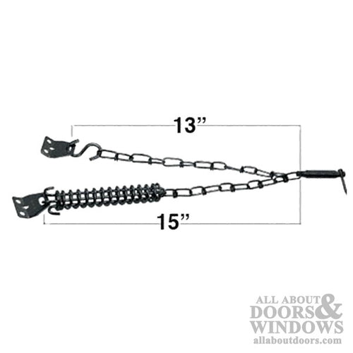 Storm Door Wind Protector Chain and Spring Black Finish - Storm Door Wind Protector Chain and Spring Black Finish
