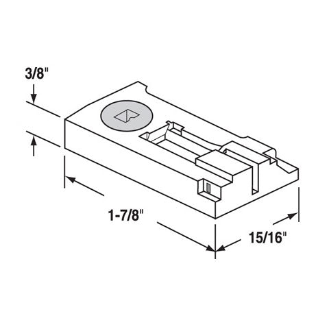 Pivot Lock Balance Shoe, Tilt Window, Small - White - Pivot Lock Balance Shoe, Tilt Window, Small - White