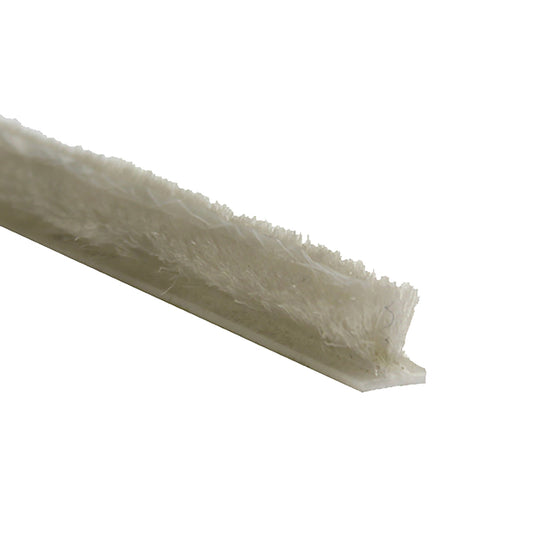 Weatherstrip - .187 T-Backing x .320 Fuzzy Pile, with Fin Seal - Choose Color