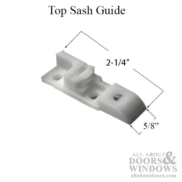 Quaker Sash Guide,  White Plastic, Left Hand - Quaker Sash Guide,  White Plastic, Left Hand