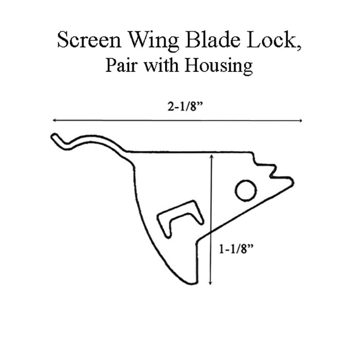 Andersen Screen Wing Blade Lock Pair with Housing Stone - Andersen Screen Wing Blade Lock Pair with Housing Stone