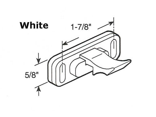 Latch - Vinyl and Aluminum Sash Hardware, Plastic - White - Latch - Vinyl and Aluminum Sash Hardware, Plastic - White