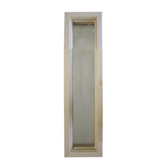 Wood Frame Door Lite with Single Pane Tempered Glass 4 Inch x 24 Inch