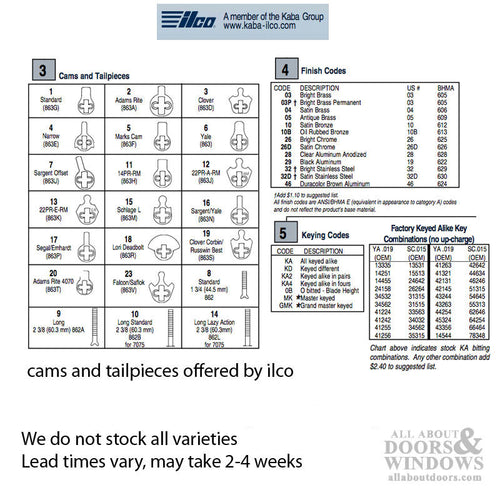 Marks Mortise Cam For #5 Marks Lock Cylinders - Marks Mortise Cam For #5 Marks Lock Cylinders