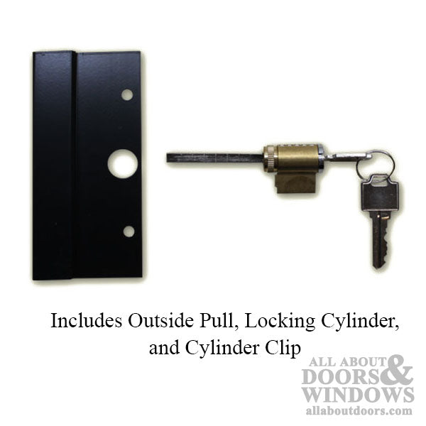 External Pull and Key Lock - Sliding Patio Door, International - Black - External Pull and Key Lock - Sliding Patio Door, International - Black