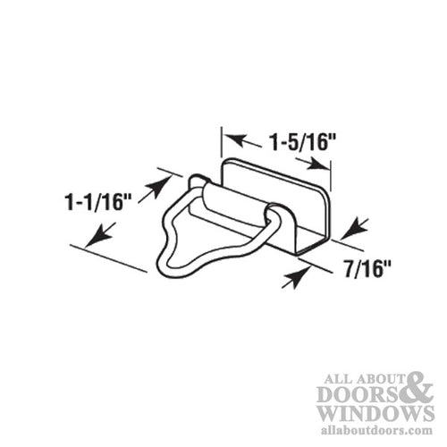 Window Screen Bottom Latch, 7/16 x 1-5/16