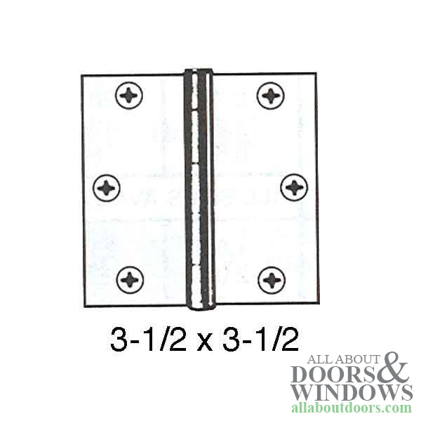Solid Brass Door Hinge Square Corners Each Choose Color - Solid Brass Door Hinge Square Corners Each Choose Color