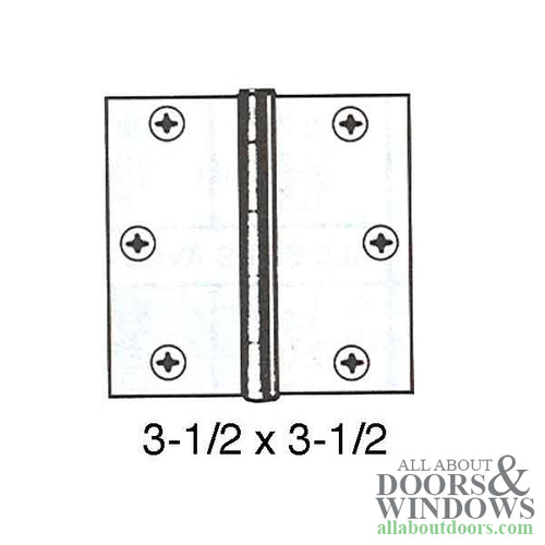 Solid Brass Door Hinge Square Corners Each Choose Color - Solid Brass Door Hinge Square Corners Each Choose Color