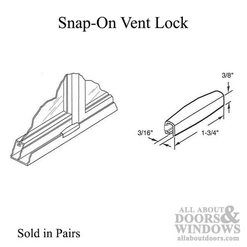 Sliding Window Snap-On Vent Lock - Choose Color - Sliding Window Snap-On Vent Lock - Choose Color