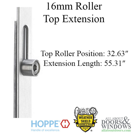 16mm Manual Top Extension, Roller @ 32.63", 55.31" Length