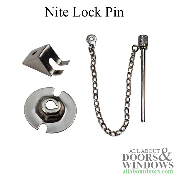 Sliding Door Lock Night Pin - Nickel Finish - Sliding Door Lock Night Pin - Nickel Finish