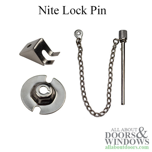 Sliding Door Lock Night Pin - Nickel Finish - Sliding Door Lock Night Pin - Nickel Finish