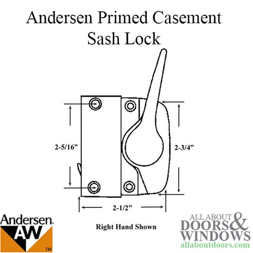 Sash Lock - Andersen Casement 1974-80, Right Hand - Stone - Sash Lock - Andersen Casement 1974-80, Right Hand - Stone