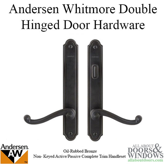 Hardware Kit, Double Door, Whitmore, Active / Passive - Oil-Rubbed Bronze