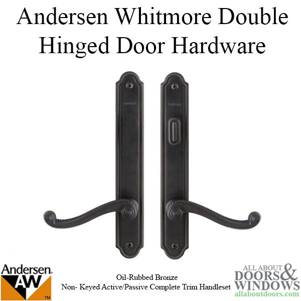 Hardware Kit, Double Door, Whitmore, Active / Passive - Oil-Rubbed Bronze - Hardware Kit, Double Door, Whitmore, Active / Passive - Oil-Rubbed Bronze