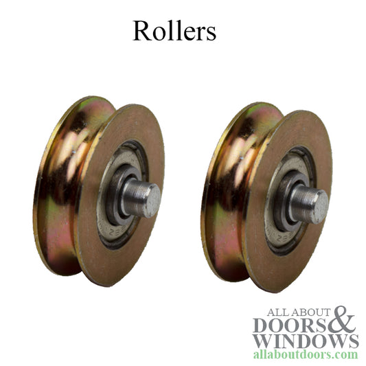 Rollers Only, 1-1/8" Steel wheel, with Axles and Pins - Sold in Pairs