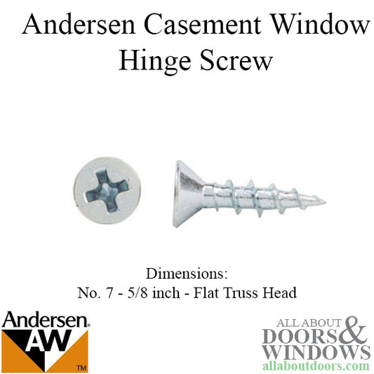 Andersen Perma-Shield Casement Window Hinge Screw, No. 7, 5/8"