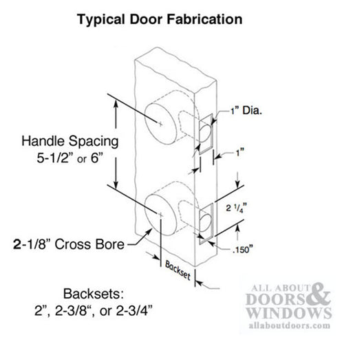 2-3/8 Backset Spring Latch, Square Face - Brass - 2-3/8 Backset Spring Latch, Square Face - Brass